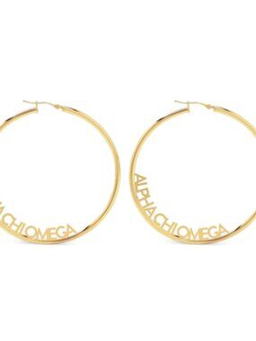 Sorority Hoop Earring, Alpha Chi Omega